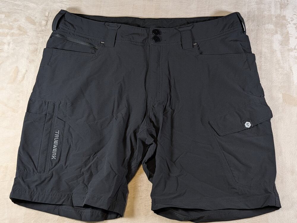 TRUEWERK T1 WerkShort Mens 36 Short Black Tactical Work Cargo Shorts Lightweight
